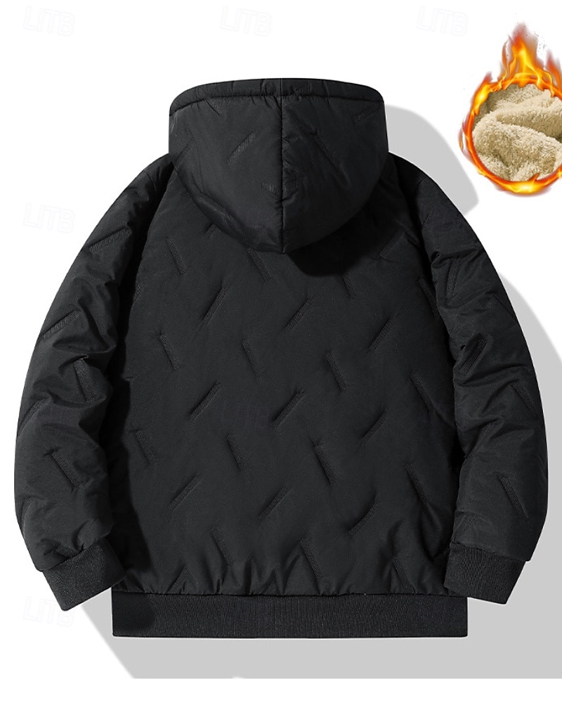 Barn Pojkar Hoodiejacka Pufferjacka Ytterkläder Ensfärgat Långärmad Dragkedja Ficka Täcka Utomhus Dagligen Svart Grå Vinter 4 år + 2025 - $33.99 –P2