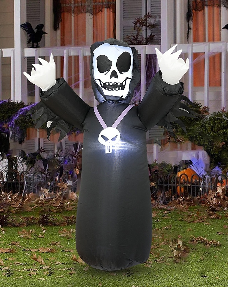 1 ks 1,2 m halloweenský bůh smrti lebka led světlo nafukovací vzduchový model vnitřní a venkovní nádvoří zahradní párty halloweenský festival atmosféra dekorativní světlo eu/us/uk/au zástrčka 2025 - $35.99 –P1