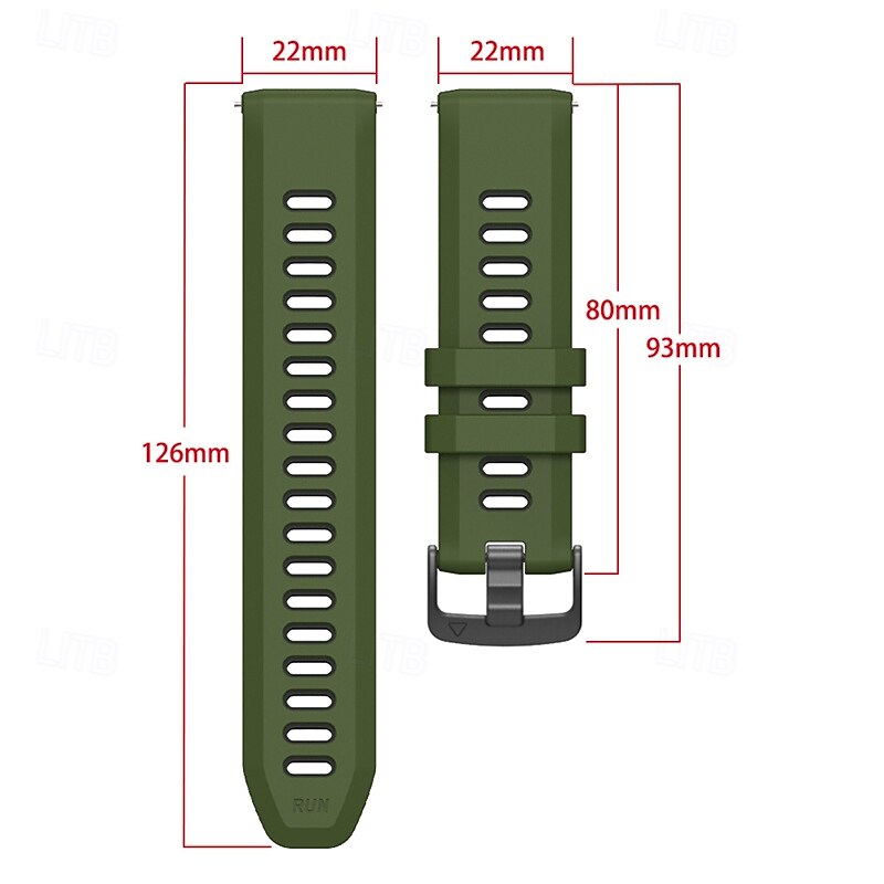 Klokkerem til Garmin Forerunner 570 47 mm/265 (musikk)/255 (musikk)/Venu 3/Vivoactive 4 Marq Descent Quatix 22 mm silikonrem i rustfritt stål, tofarget 2025 - $15.99 –P2