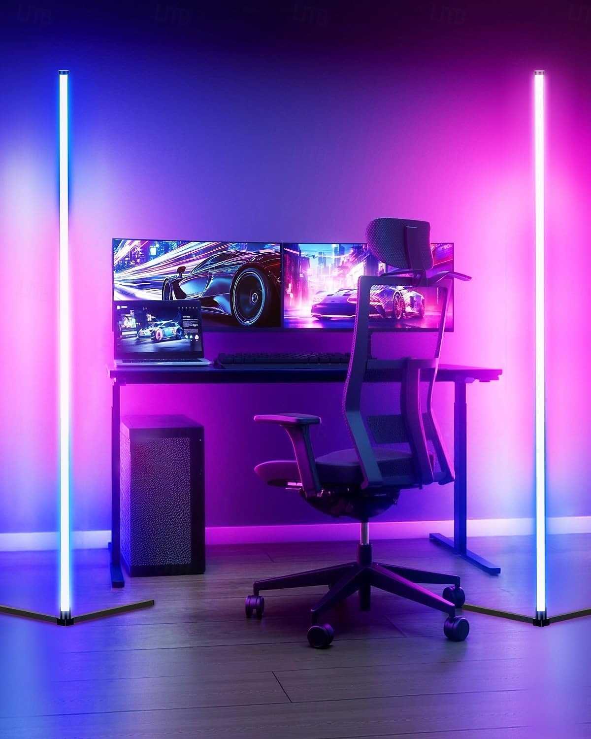 Luminária de canto de chão, pacote com 1, luminária de canto LED RGB com controle remoto, luz ambiente que muda de cor com 16 milhões de cores DIY para quarto, sala de estar e sala de jogos de 2025 por $62.99 –P3