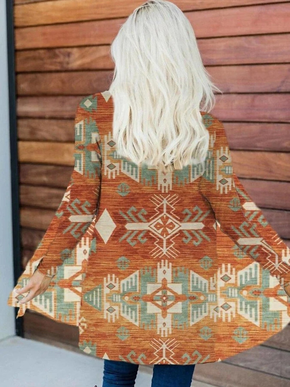 Pentru femei Sacou Cald Comfortabil Tiv neregulat Elegant Epocă Modă Modern Stradă Casual Îmbrăcăminte Atletică Zilnic Lung Fără Guler Potrivire Largă Manșon Lung Îmbrăcăminte exterioară Roșu-aprins 2025 - $23.99 –P4