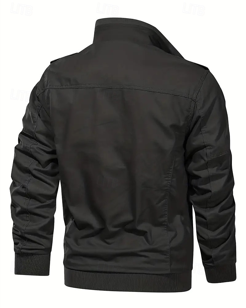 Miesten Utility takki Cargo takki Loma Päivittäin Pidä lämpimänä Tasku Syksy Talvi Tavallinen Muoti Klassinen Kauluskäänne Normaali Musta Khaki Armeijan vihreä Jackets 2026 - $44.99 –P12