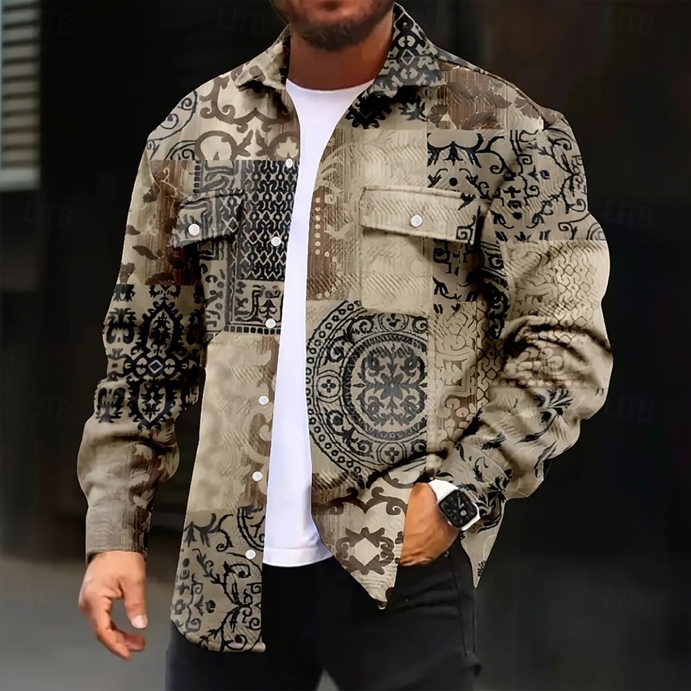 Per uomo Stampa Floreale Etnico Fiori Camicia di Velluto a Coste Giacca camicia Sopracamicia Manica Lunga Vintage Retrò All'aperto Abbigliamento Quotidiano Autunno Inverno Collo ripiegato Bottonato del 2026 a $31.99 –P1