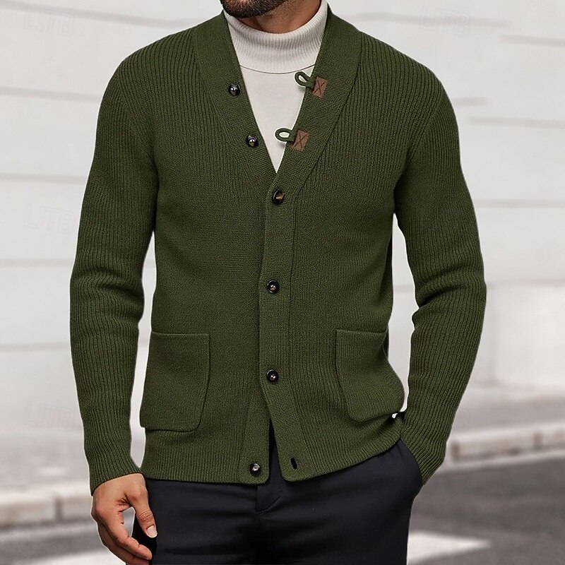 Herren Pullover Kleid Pullover Strickjacke Strickpullover Gerippt Stricken Normale Oberteile Gestrickt Gerippt Einfach V Ausschnitt Mode Schals Lässig Alltagskleidung Bekleidung Herbst Winter Schwarz 2025 - $37.99 –P4
