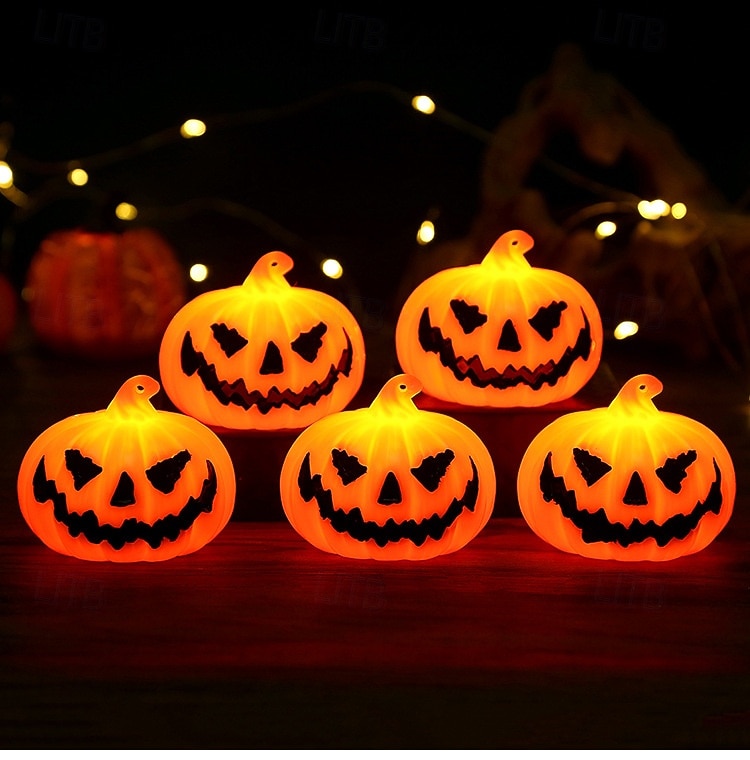 3 יחידות 6.3*5.2 ס"מ חיוך מפחיד דלעת לד אלקטרוני קישוט אור פנים וחיצוני מסיבה למסעדה אור קישוט אטמוספרי AG10*3 סוללות 2025 - $4.99 –P5