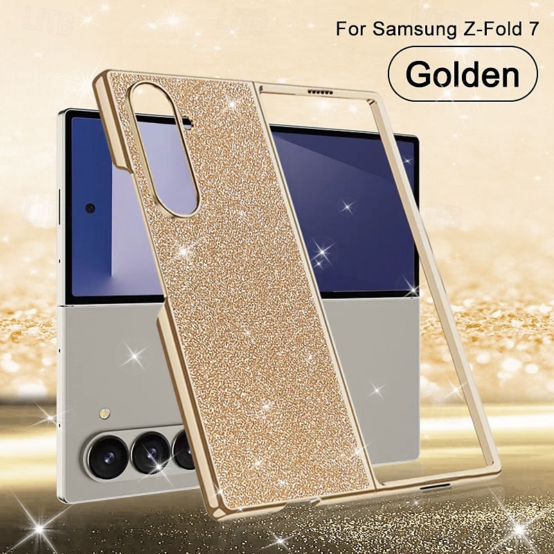 2025年 電話 ケース 用途 サムスンのギャラクシー Zフォールド7 Zフォールド6 Z Fold 5 Z Fold 4 バックカバー ブリンブリングリッターシャイニー 耐衝撃 PC PUレザー  コレクション – $15.99 –P11