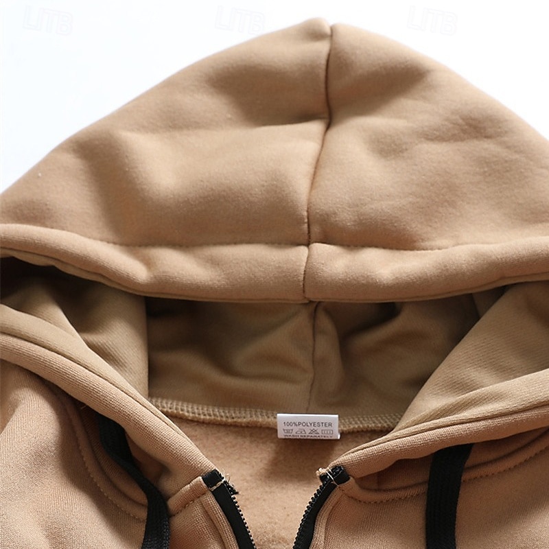 Per uomo Felpa con cappuccio Felpa con cappuccio a zip intera Felpa con cappuccio in pile Felpa con cappuccio tattica Nero Bianco Verde militare Rosso Borgogna Con Cappuccio Semplice Cerniera Tasca del 2025 a $27.99 –P15