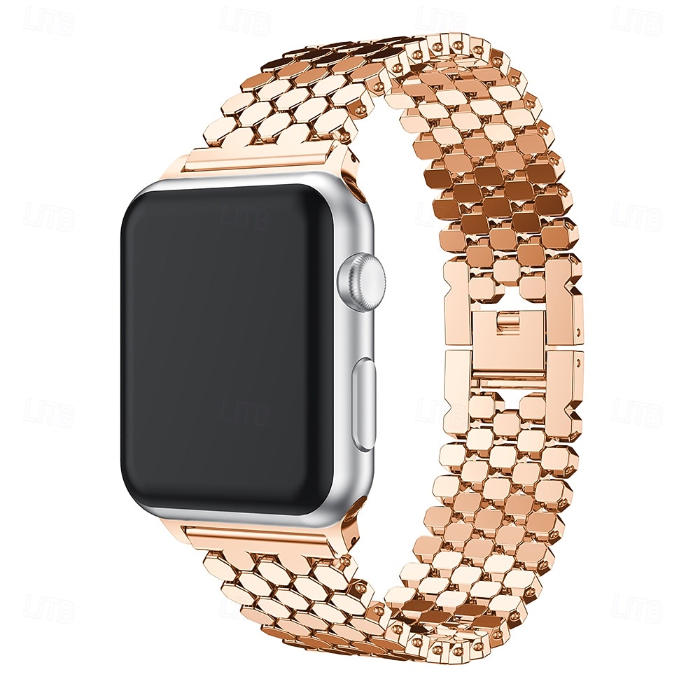 Compatible with Apple Watch band 38mm 40mm 41mm 42mm Women Luxury Women Men Alloy Strap Replacement Wristband for iwatch Series 9 8 7 6 5 4 SE 2026 - $21.99 –P7