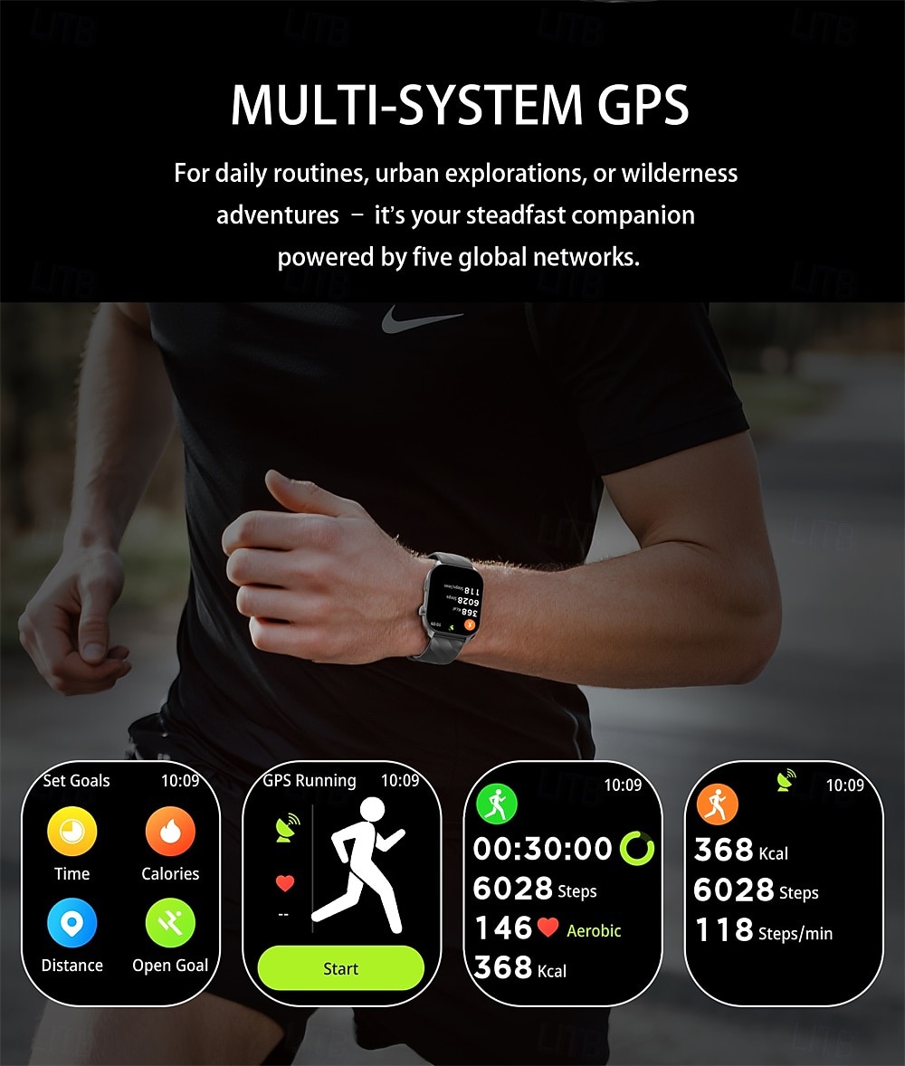 LC211 Smart Watch 2.01 inch Smartwatch Fitness Running Watch Bluetooth Temperature Monitoring Pedometer Call Reminder Compatible with Android iOS Women Men GPS Long Standby Hands-Free Calls IPX-5 2025 - $47.99 –P6