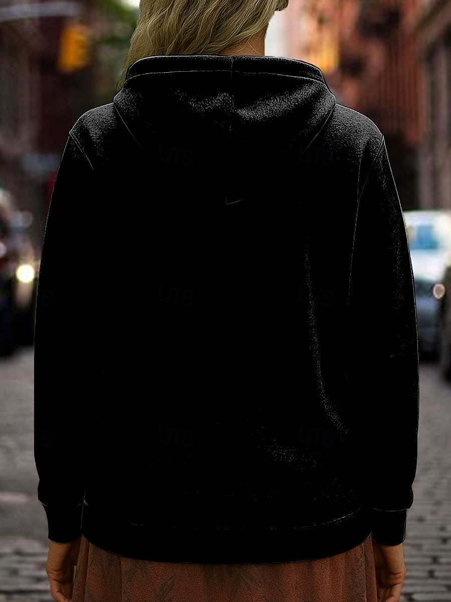 Dame Pullover hettegenser-genser Grafisk Hodeskaller Gresskar Fritid Langermet Med hette Vanlige topper Festkveldsklær Gate Hverdag Blå Lilla Oransje Grønn Grå Vår Høst Vinter 2025 - $27.99 –P2