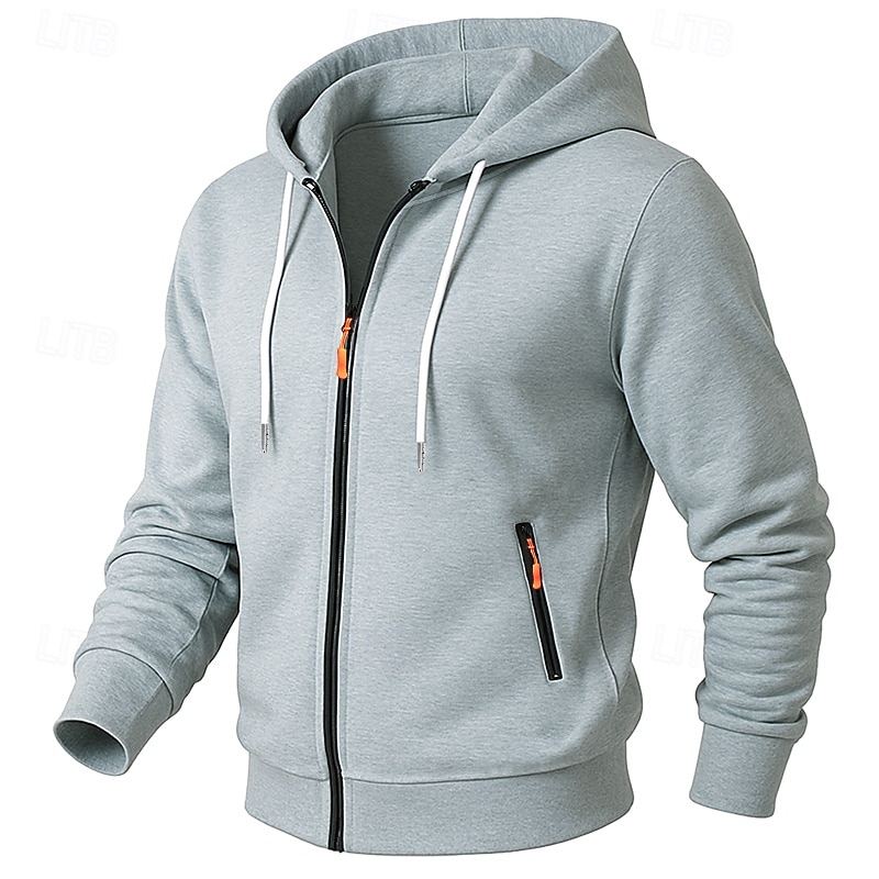 Hombre Sudadera Sudadera con capucha y cremallera completa Sudadera con capucha de lana Sudadera táctica con capucha Negro Azul Marino Gris Claro Gris Oscuro Con Capucha Plano Cremallera Deporte 2025 - $23.99 –P1