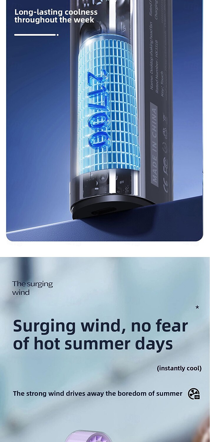 Bærbar håndholdt vifte - 100-trinns turbokjølende USB-oppladbar mini-personlig vifte for reisecamping &utendørs bruk 2025 - $19.99 –P8