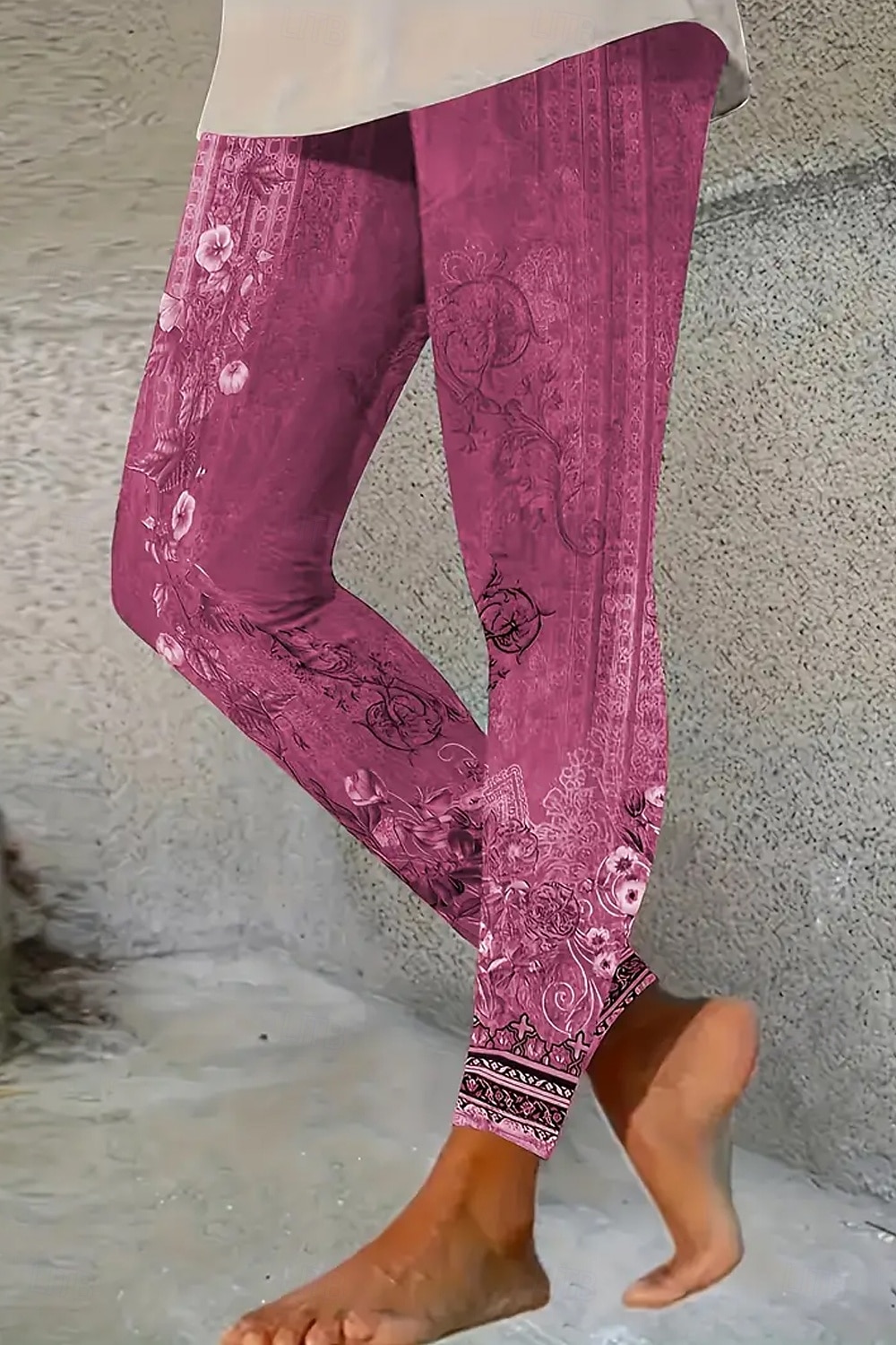 Mujer Polainas Vacaciones Vintage Estilo Étnico Hasta el Tobillo Alta cintura Floral Graphic Impresión 3D Secado rápido Transpirabilidad Suave Elástico Diario Hogar Exterior Rojo Azul Verde Trébol 2026 - $21.99 –P4