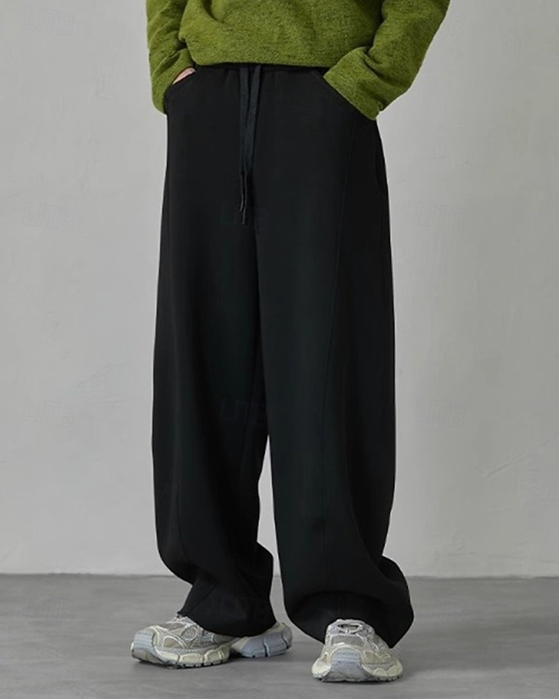 Ανδρικά Αθλητικές Φόρμες Παντελόνια Φούτερ με ίσιο πόδι Κορδόνι Τσέπη Ελαστική μέση Σκέτο Άνεση Υπαίθρια Αθλήματα Καθημερινά Μοντέρνα Καθημερινό Μαύρο Γκρίζο Μικροελαστικό 2026 - $24.99 –P6