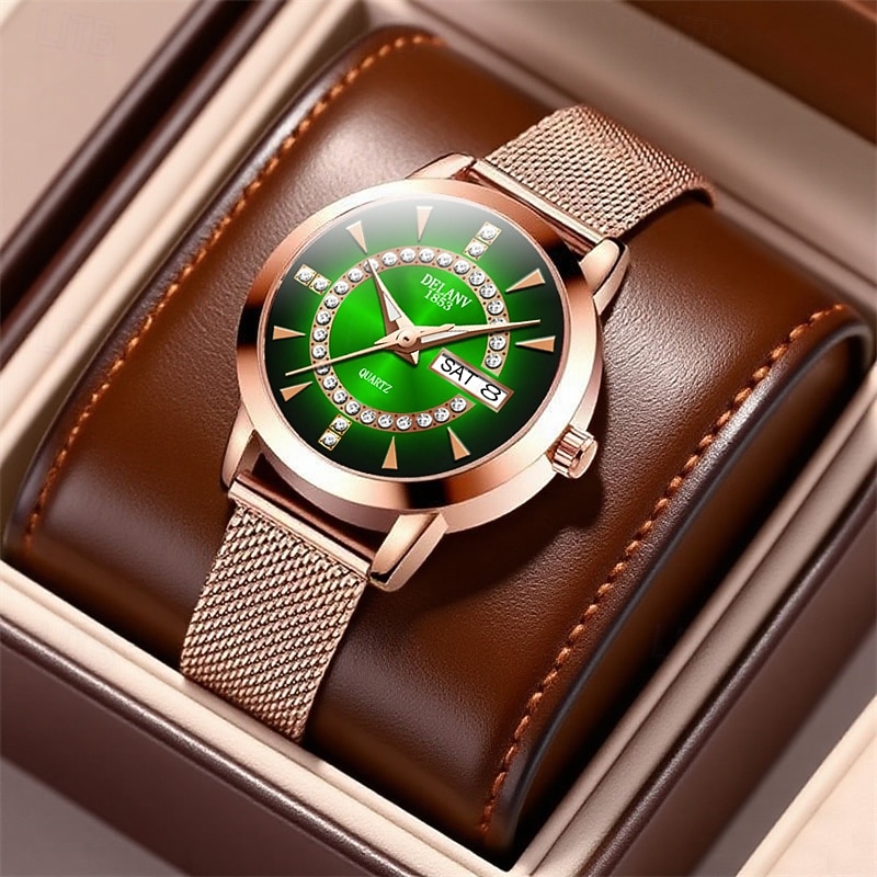 The New Ladies' Alloy Mesh Strap Fashion Watch With Ipx7 Water Resistance Dual Calendar Luminous Casual Quartz Watch Light Luxury And Versatile Elegant Ladies' Wristwatch 2025 - $16.99 –P4