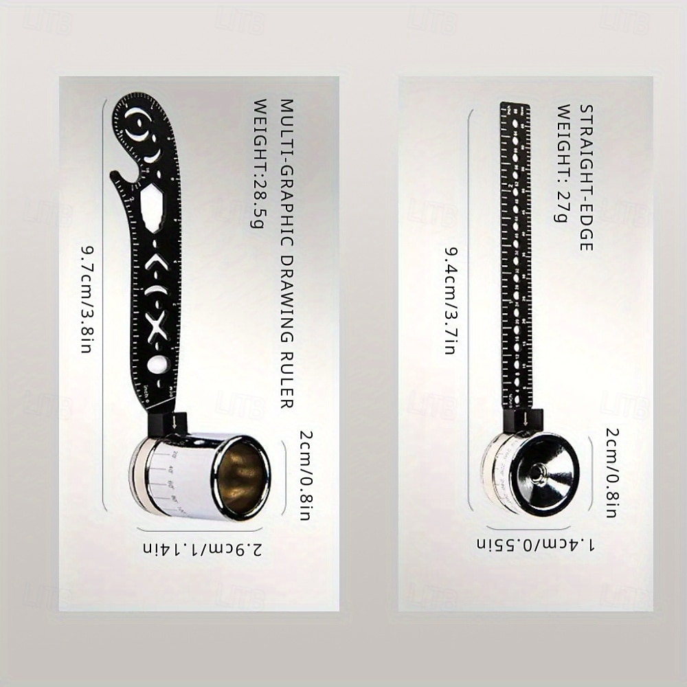 set di compassi da disegno magnetici neri multifunzionali da 4 pezzi - ingegneria &righelli da disegno per uso ufficio del 2025 a $21.99 –P10