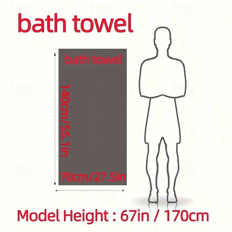 Serviette de bain 70 x 140 cm (27,5" x 55,1"), serviette en fibre légère et douce à séchage rapide avec motif en bambou, serviette de salle de bain moderne et très absorbante pour hôtel de 2025 ? $18.99 –P10
