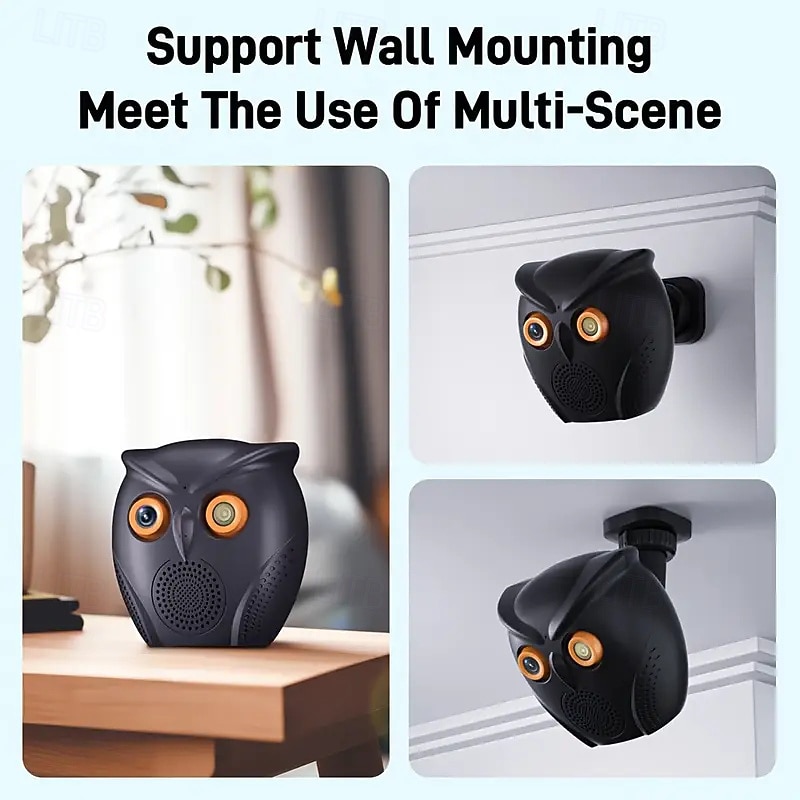 1080p Hd Owl-shaped Indoor Security Camera 120 Wide Angle Two-way Communication Motion And Sound Alerts Night Vision Function Wifi Home Surveillance Camera Owl-themed Design 2025 - $54.99 –P6