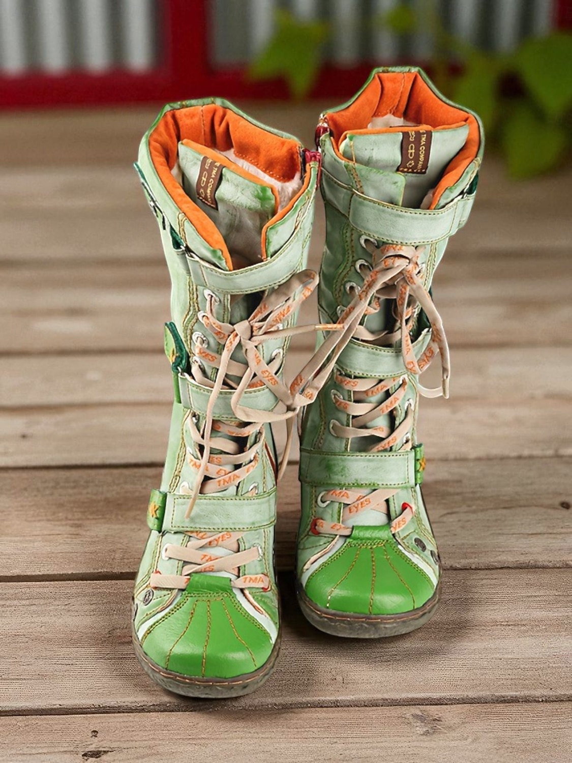 stivali da donna verdi con lacci alti fino al ginocchio – stivali da combattimento vintage da esterno per outfit autunnali, da fattoria, da festival e casual del 2026 a $89.99 –P2