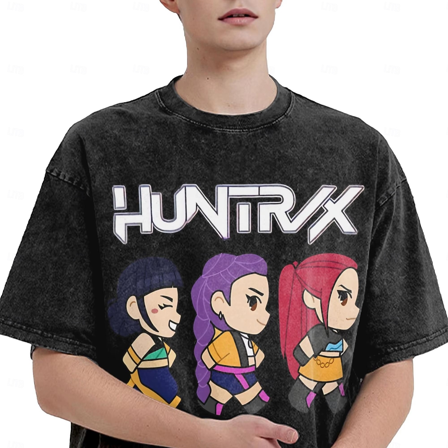 Caçadores de Demônios KPop Rumi Zoey Huntrix Japonesa/Curta Camiseta lavada com ácido extragrande Personagem Arte Gráfica Para Homens Mulheres Para Meninos Crianças Adulto Dia Das Bruxas Carnaval Hot de 2025 por $57.99 –P2