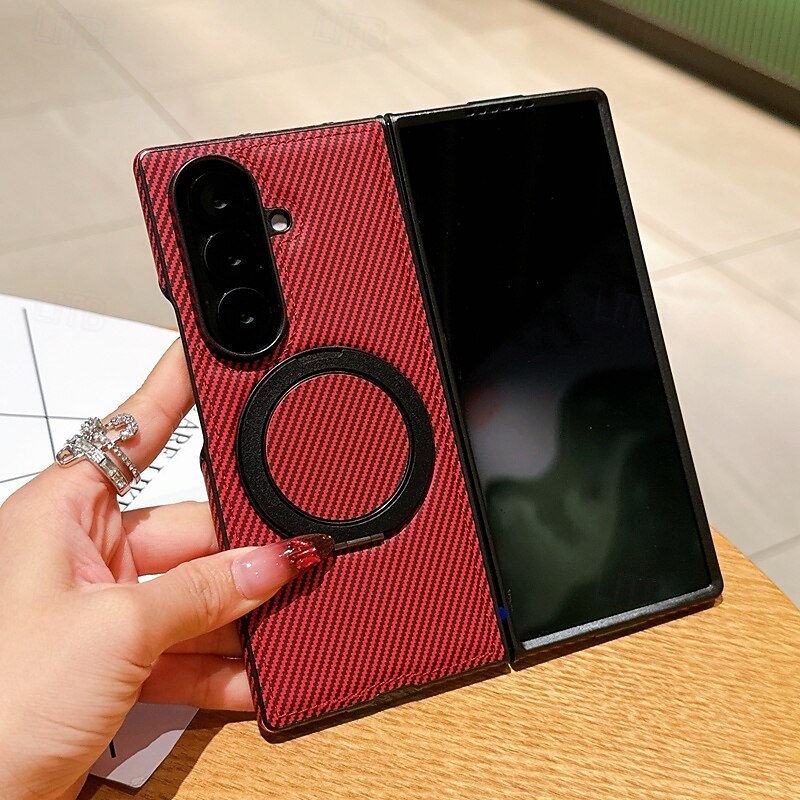 telefono Custodia Per Samsung Galaxy Piegatura a Z 7 Z Fold 6 Z Fold 5 Z Fold 4 Copertura Posteriore Cavalletto Resistente agli urti Retrò TPU Pelle PU del 2025 a $22.99 –P1