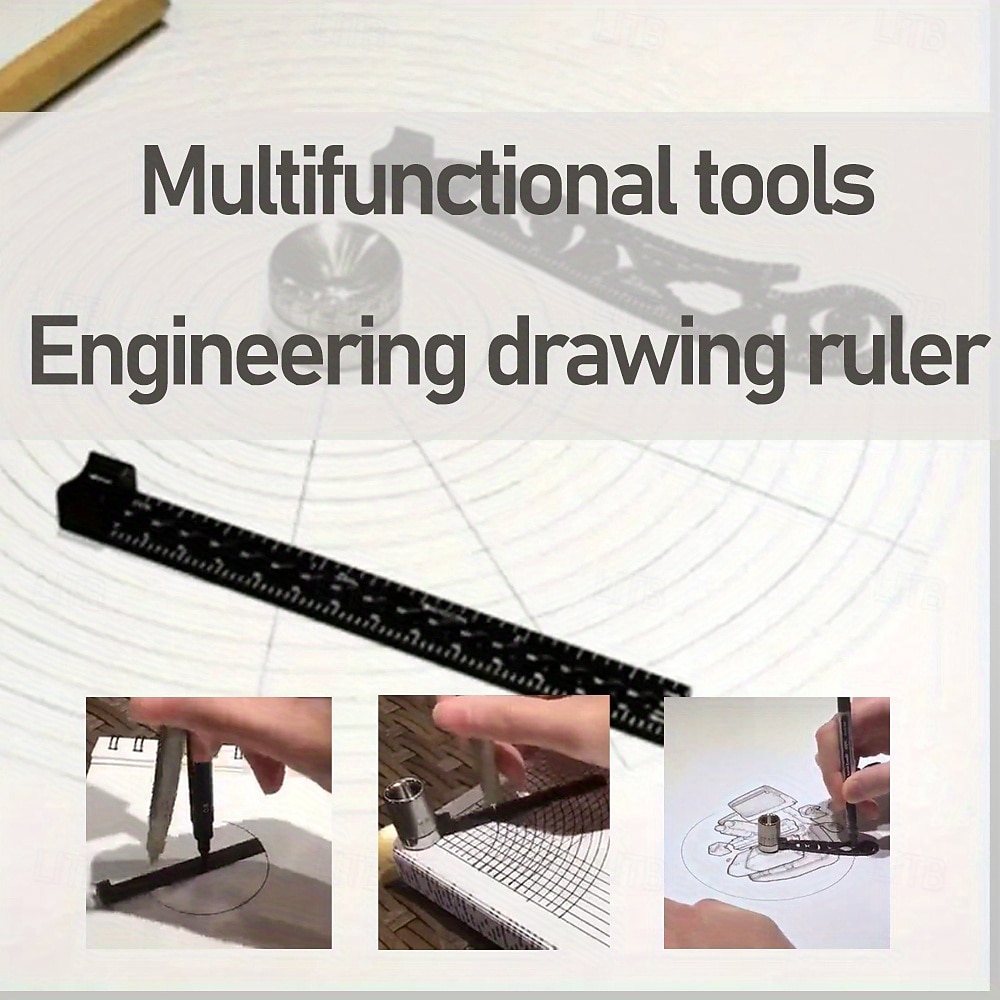 set di compassi da disegno magnetici neri multifunzionali da 4 pezzi - ingegneria &righelli da disegno per uso ufficio del 2025 a $21.99 –P1