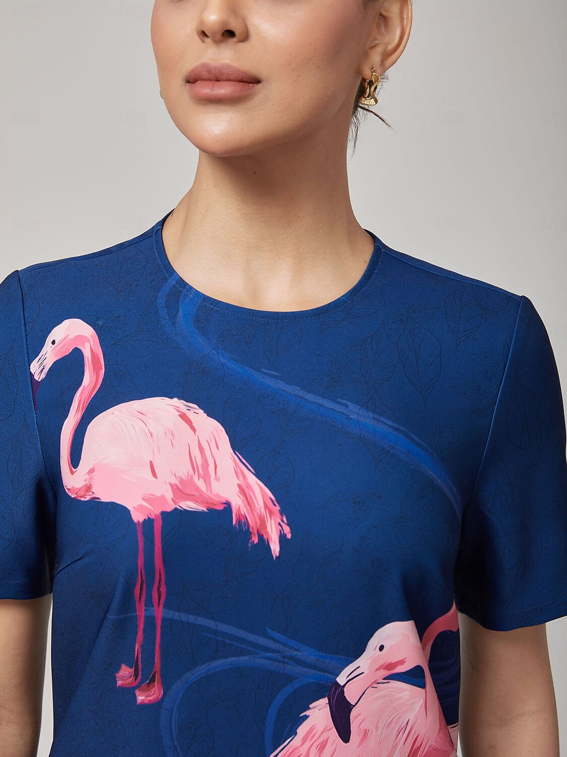vestido longo elástico com estampa de flamingo de 2025 por $71.99 –P4