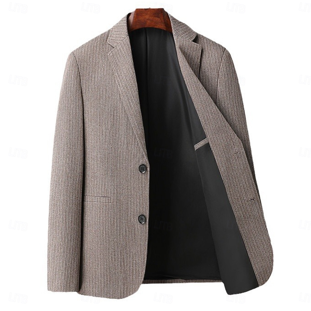 Homme Veste blazer Blazer en Tweed Col cranté Léger Couleur Unie Blazer Kaki Grise Coupe sur mesure à boutonnage simple à 2 boutons de 2025 ? $90.99 –P5