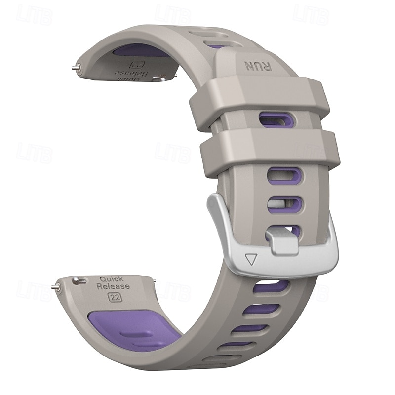 Klokkerem til Garmin Forerunner 570 47 mm/265 (musikk)/255 (musikk)/Venu 3/Vivoactive 4 Marq Descent Quatix 22 mm silikonrem i rustfritt stål, tofarget 2025 - $15.99 –P19