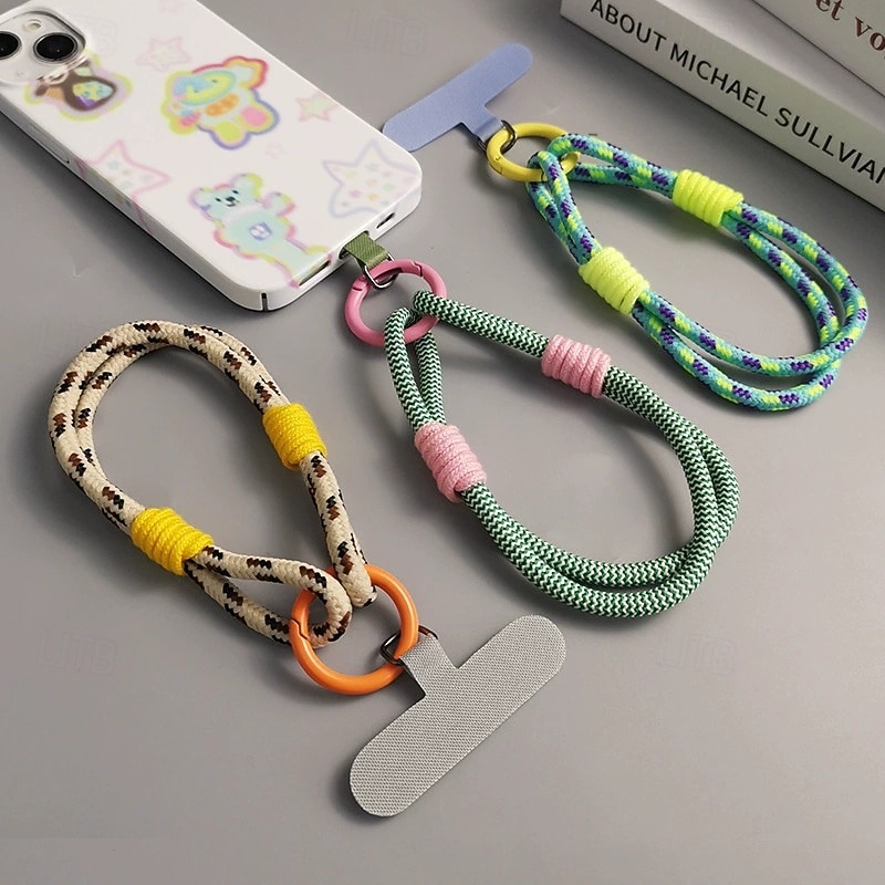 Cuerda de mano simple de dos hilos de moda, cuerda de muñeca corta simple, cuerda colgante de doble capa, firme y resistente, antirroturas y anticaídas, cuerda para colgar teléfonos móviles. 2025 - $7.99 –P1