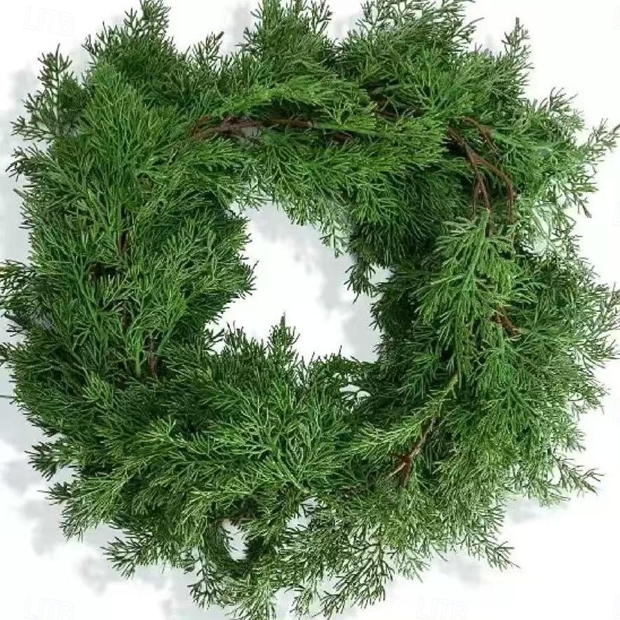 guirlanda de natal com agulhas de pinheiro cedro de 2 metros – escada festiva para casa e decoração de parede de 2025 por $24.99 –P7