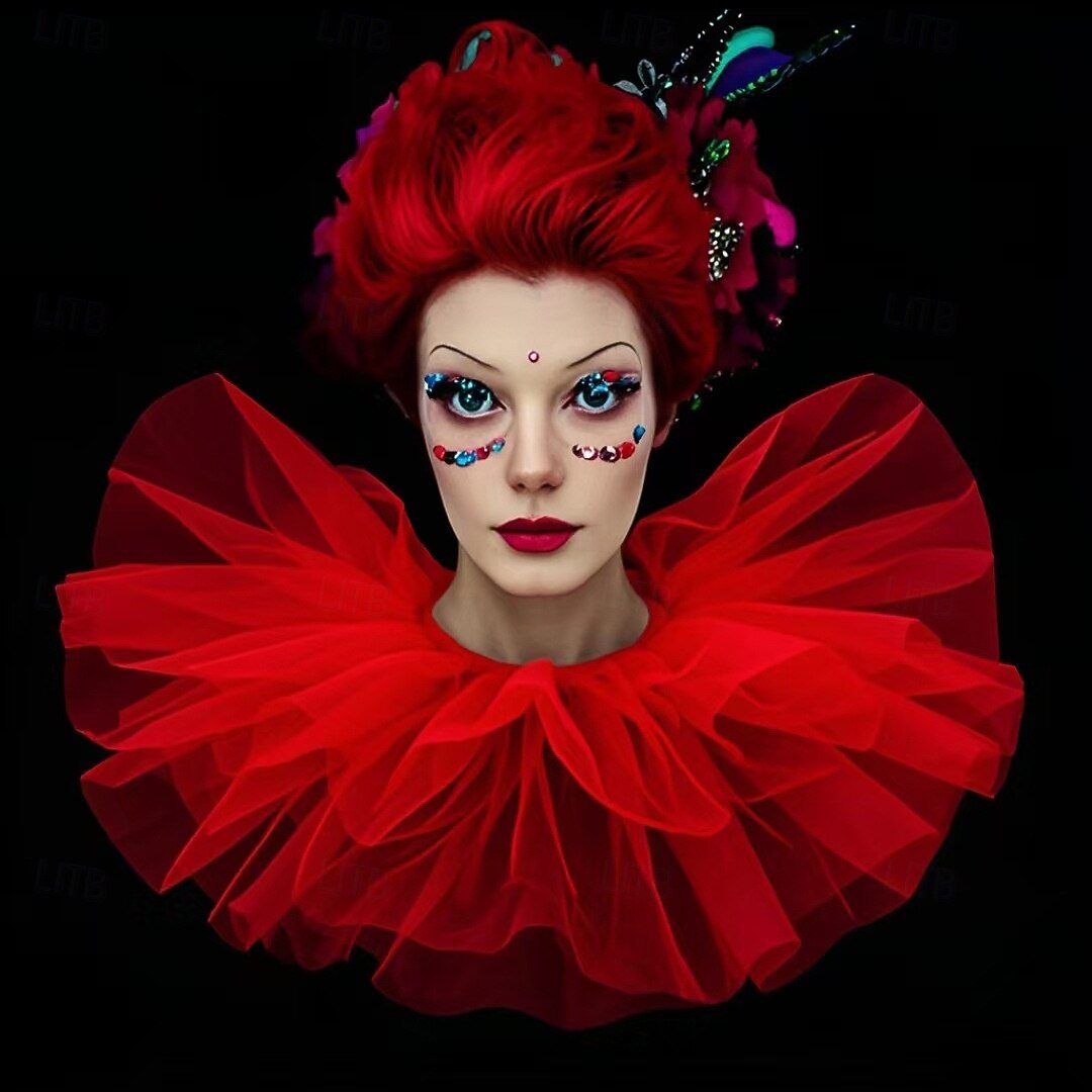 Rokoko Viktorianisch Renaissance Tüllkragen Zirkus Clown Kostüm Unisex Halloween Karneval Leistung LARP Renaissance-Messe Erwachsene Kragen Ganzjahres 2025 - $13.49 –P3