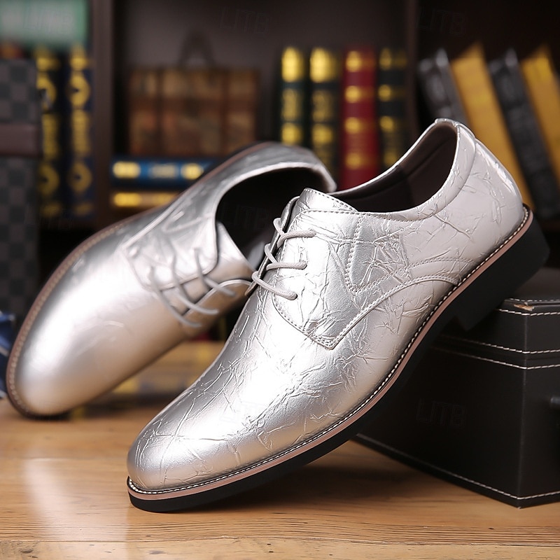 sapatos sociais masculinos de verniz azul-petróleo brilhante com cadarço – calçados formais elegantes para casamentos e eventos empresariais de 2026 por $46.99 –P2
