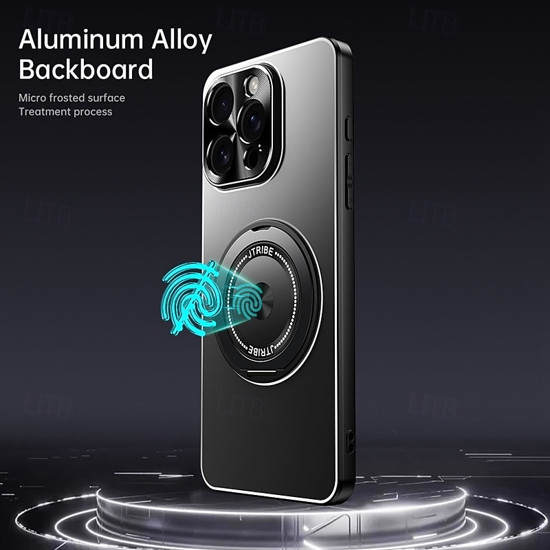 2025年 電話 ケース 用途 iPhone 17 Pro Max 17 Air 16 Pro Max Plus 15 Pro Max 14 Pro Max バックカバー スタンド付き 磁石バックル 耐衝撃 レトロ風 アルミニウム合金 コレクション – $12.99 –P10