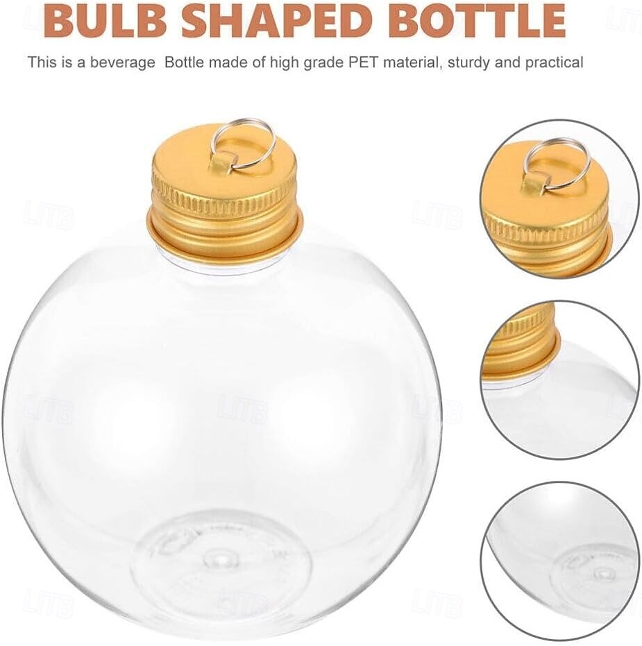 Lot de 10 boules d'alcool de Noël transparentes de 50 ml/100 ml, ornements à remplir pour sapin de Noël avec pendentif en argent et en or, boules d'alcool suspendues pour bricolage, décoration de fête de 2025 ? $9.49 –P7