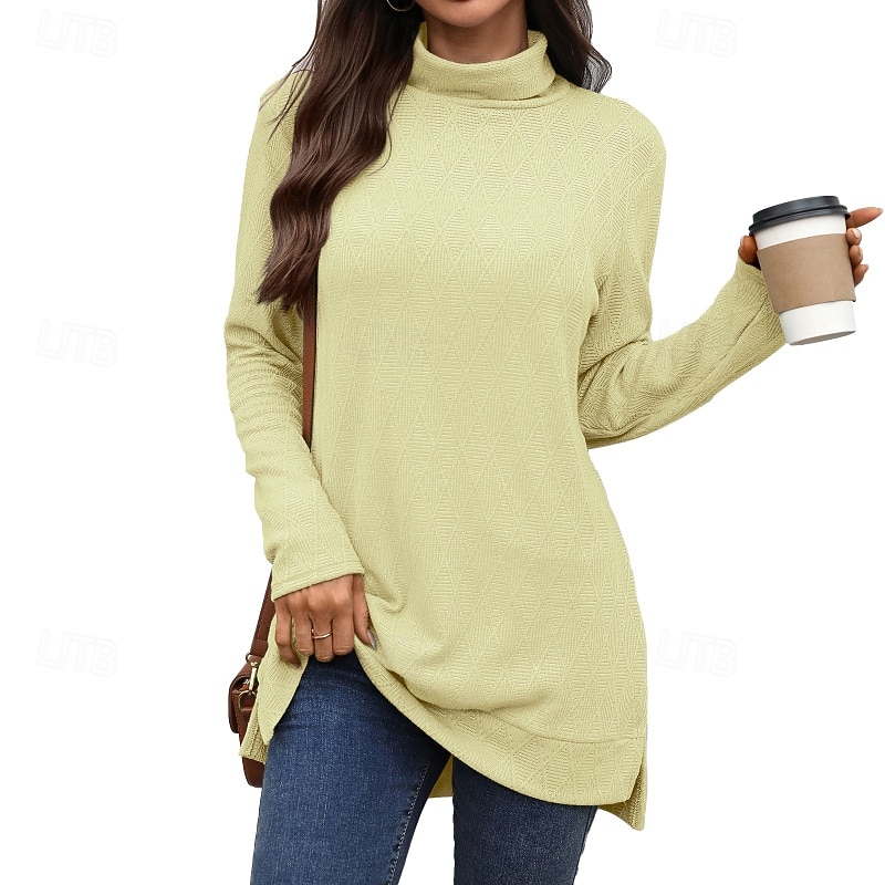 Pentru femei Bluză Simplu Modern Casual Manșon Lung Guler Pe Gât Topuri obișnuite Zilnic Concediu Negru Galben Roz Îmbujorat Bleumarin Toamnă 2025 - $25.99 –P6