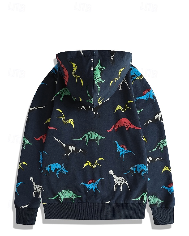 Barn Pojkar hoodie med dragkedja Tecknat Långärmad Dragkedja Höst Grundläggande Bomull Utomhus 2025 - $30.99 –P2
