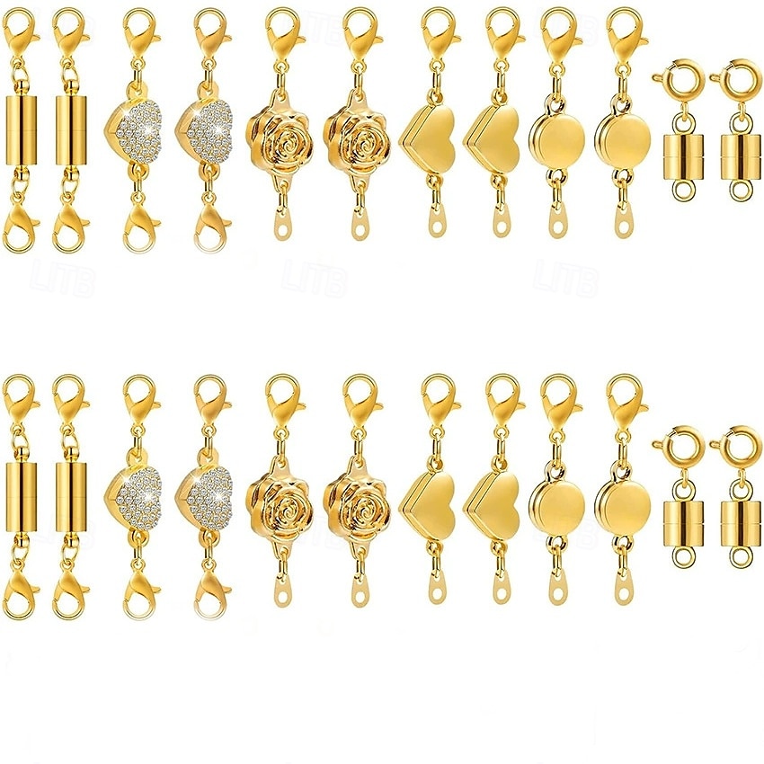 24 шт. магнитных застежек и замков для ожерелий 6 стилей, круглые, цилиндрические, трубчатые, магнитные застежки для ювелирных изделий, удлинители для магнитных застежек для браслетов и ювелирных 2025 - $27.99 –P3