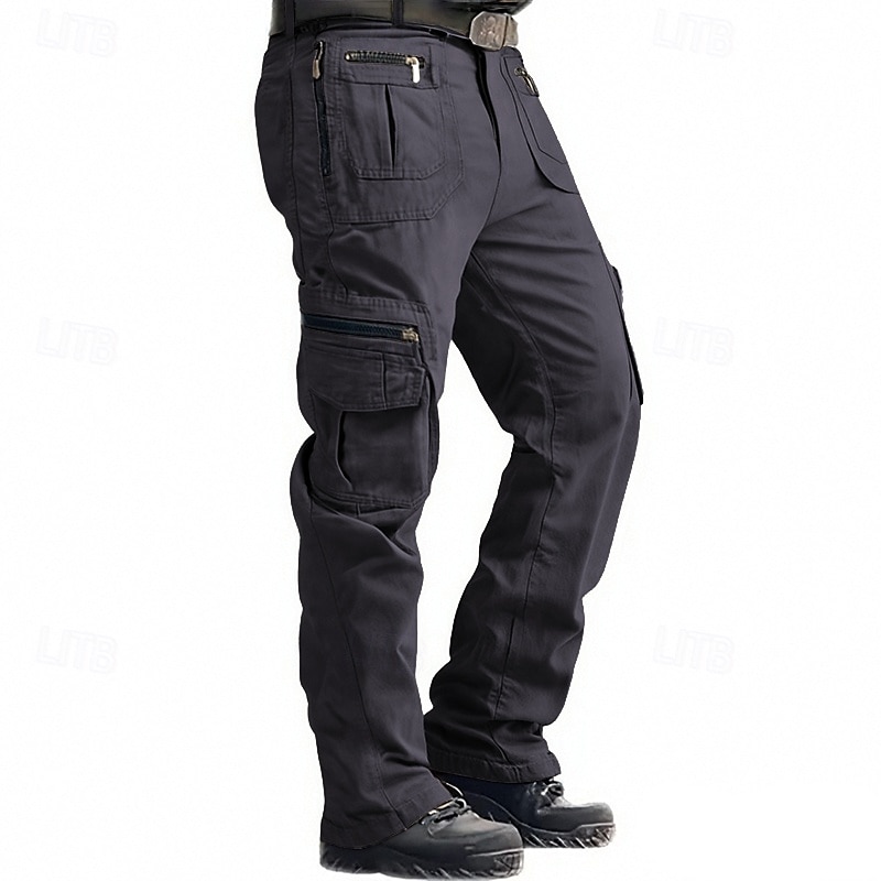 Men's Cargo Pants Trousers Buttons Multi Pocket Plain Wearable Outdoor Daily Camping & Hiking Fashion Classic Black Yellow 2026 - $31.99 –P2