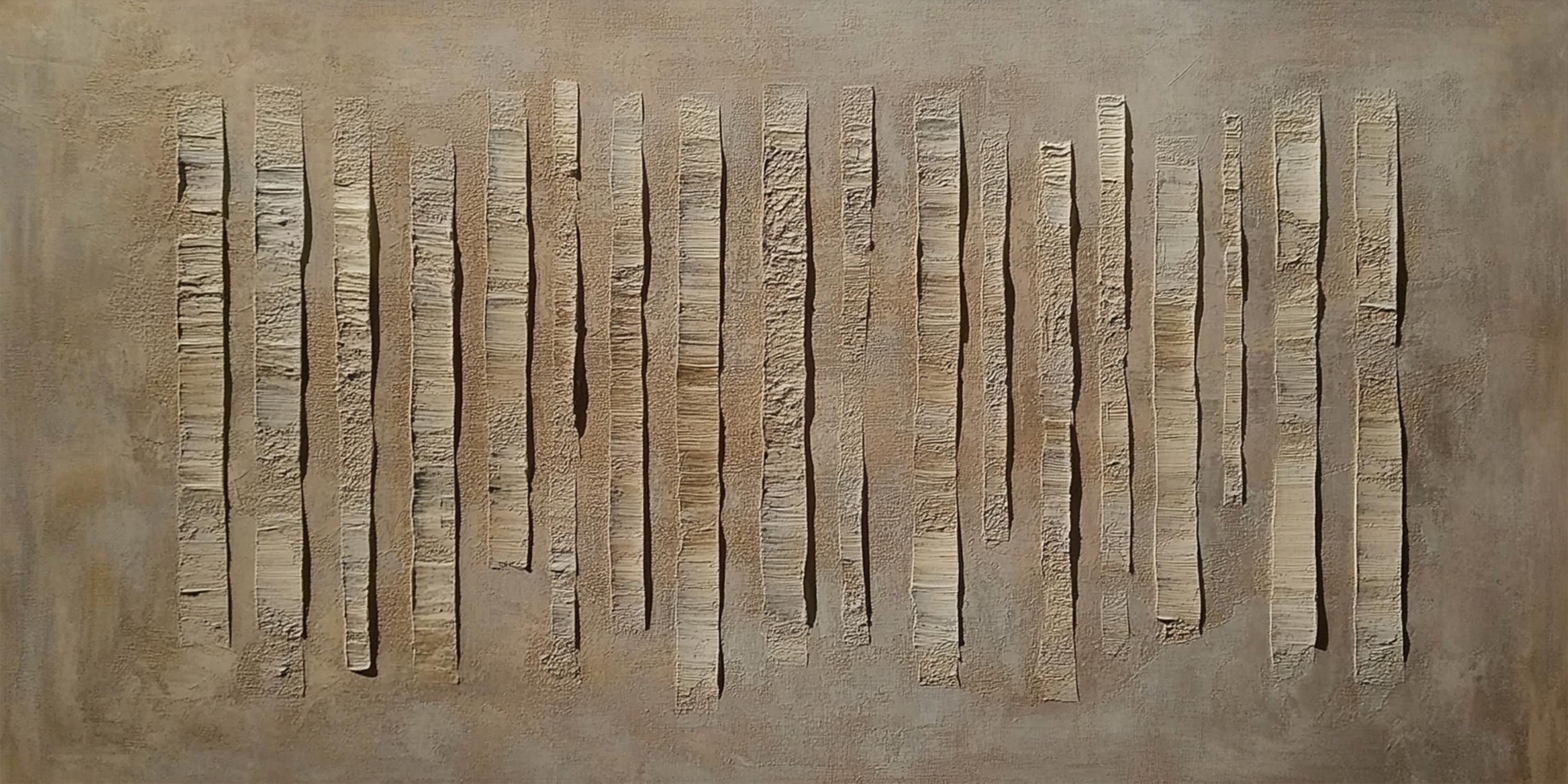 Stort 3D-teksturert abstrakt maleri moderne minimalistisk kunstverk nøytral jordfarget lerretskunst organisk geometrisk veggkunst stuedekor 2026 - $63.99 –P8