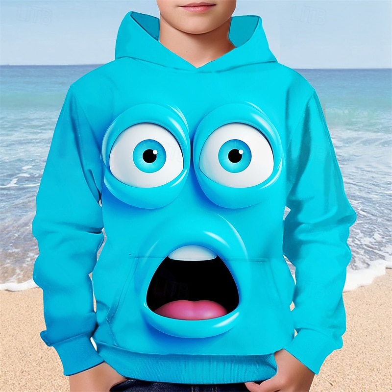 Felpa con cappuccio per ragazzi, con stampa 3D, divertente, a maniche lunghe, con stampa 3D, autunno inverno, moda streetwear, per bambini dai 4 ai 12 anni, con cappuccio, per attività all'aperto, del 2025 a $18.99 –P1
