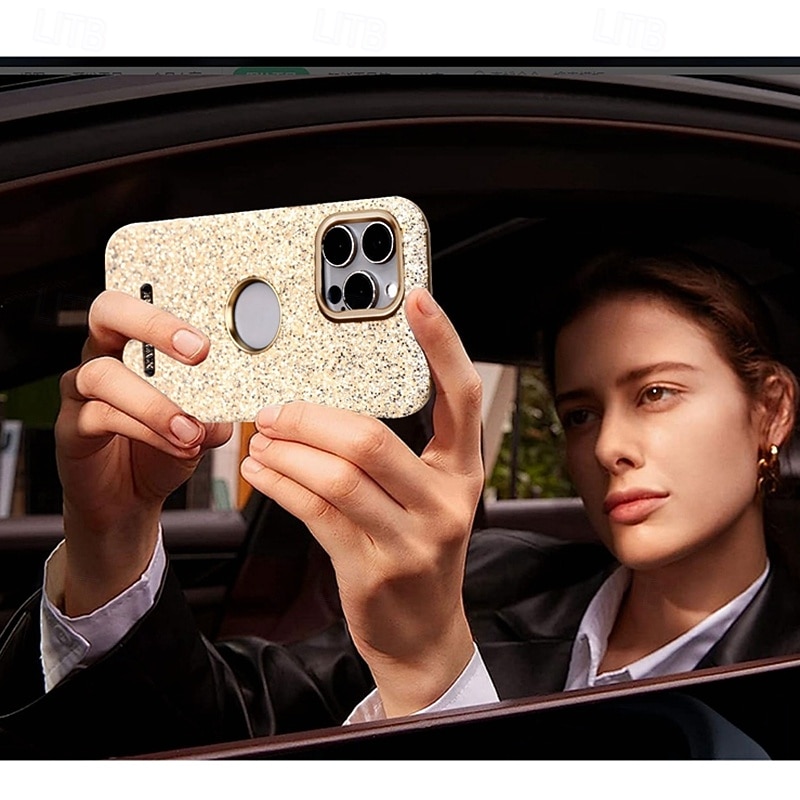 телефон Кейс для Назначение iPhone i16 15 14 Pro Max Plus 13 Pro Max Кейс на заднюю панель Поддержка беспроводной зарядки Блеск Блеск Блестящий Защита от удара Ретро ТПУ ПК 2026 - $21.99 –P4