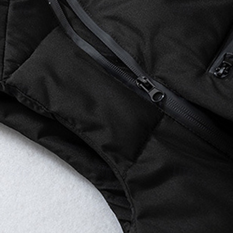 Homme Gilet matelassé Gilet Vacances Quotidien Date Mode Occasionnel Hiver Avec Poches Polyester Chaud Confortable Couleur Unie Fermeture éclair Col montant Coupe régulière Noir Gris Gilet de 2026 ? $38.99 –P7