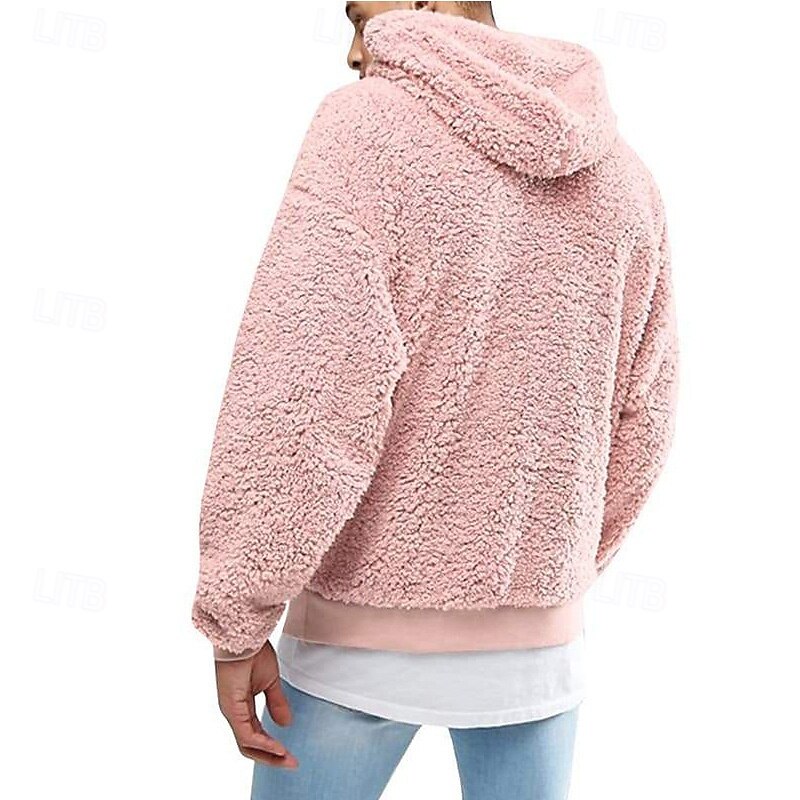 Homens Moletom Moletom de lã Preto Rosa Verde Café Cinzento Com Capuz Tecido Com Cordão Bolsos Desportos e Ar livre Diário Feriado Poliéster Roupa de rua Básico Casual Outono Inverno Roupa Moletons de 2025 por $17.99 –P2