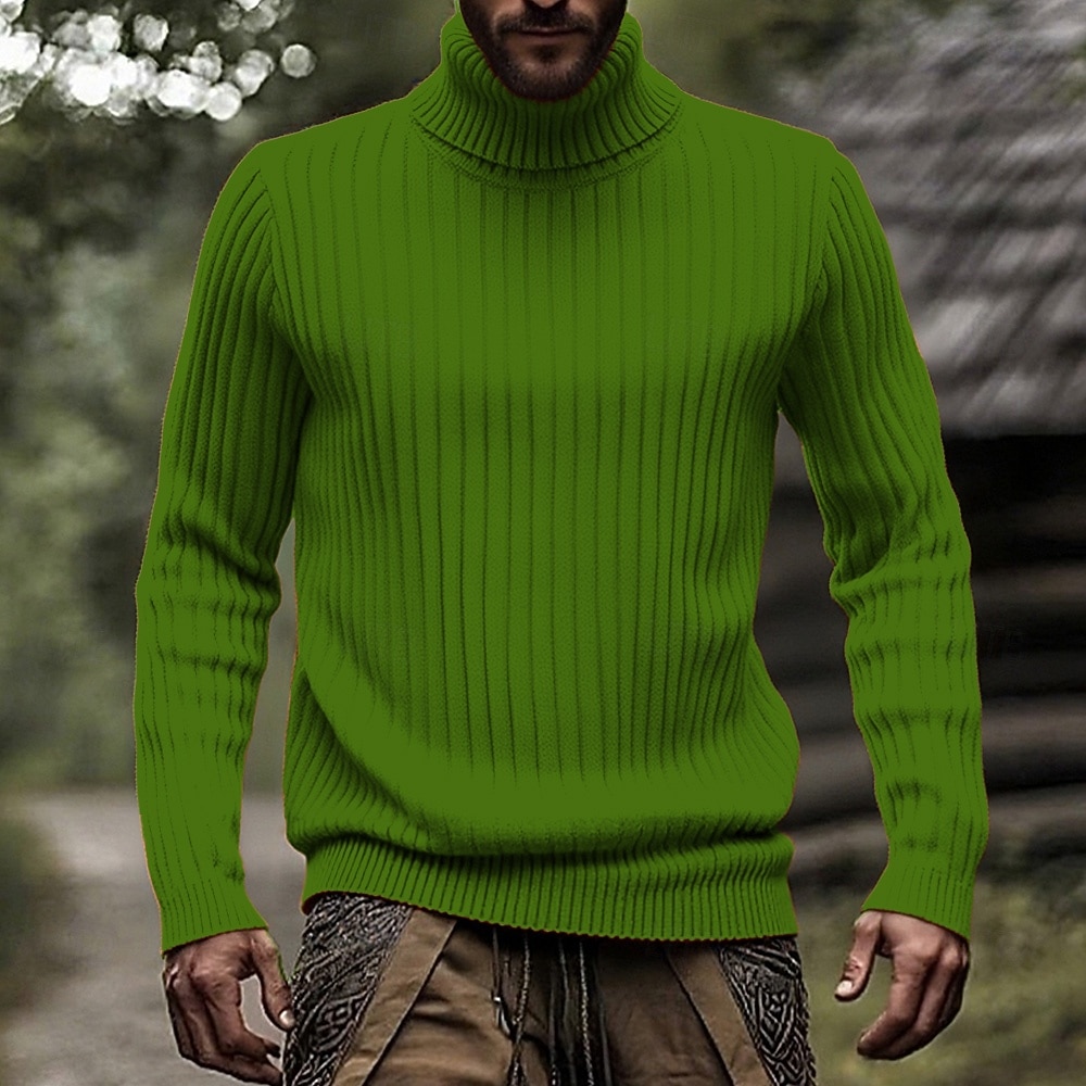 Per uomo Maglione Maglione a maglia A Coste Maglia Top Regolari Lavorato a maglia Semplice Dolcevita Moda Essenziale Vacanza Abbigliamento quotidiano Abbigliamento Autunno Inverno Nero Bianco M L XL del 2026 a $38.99 –P4