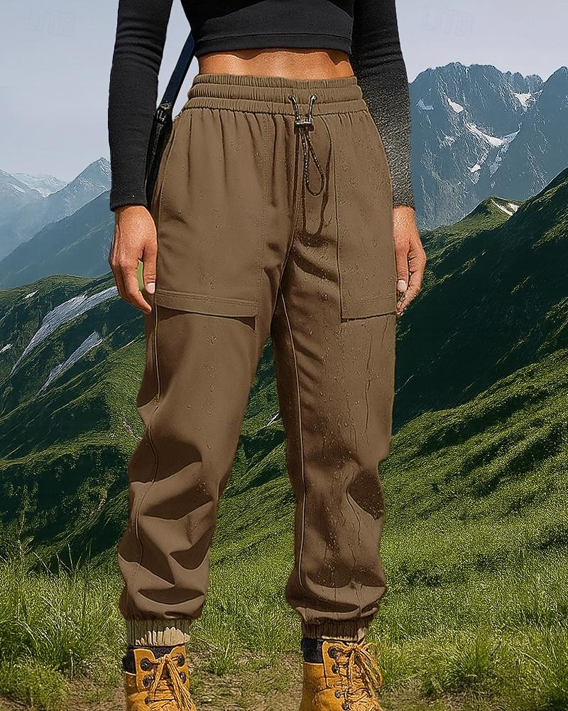 Women's Hiking Pants Trousers Casual Pants Winter Autumn / Fall Outdoor Regular Fit Waterproof Windproof Bottoms Pocket Elastic Waist Black Army Green Camping / Hiking Running S M L XL XXL 2026 - $46.99 –P5