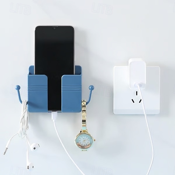 4 stuks afstandsbediening voor mobiele telefoon, wandhouder, opbergdoos voor afstandsbediening van airconditioning en tv zonder boren, opbergrek voor afstandsbediening in de badkamer 2025 - $10.99 –P1