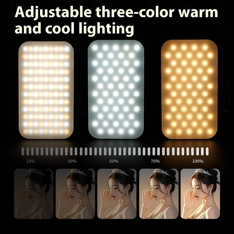 2025年 ポータブル セルフィー スマホライト 3モード LED クリップオンライト 充電式ビデオライト iPhone 写真 ティックトック Vlog コンピューター ノートパソコン ビデオ会議用  コレクション – $21.99 –P15