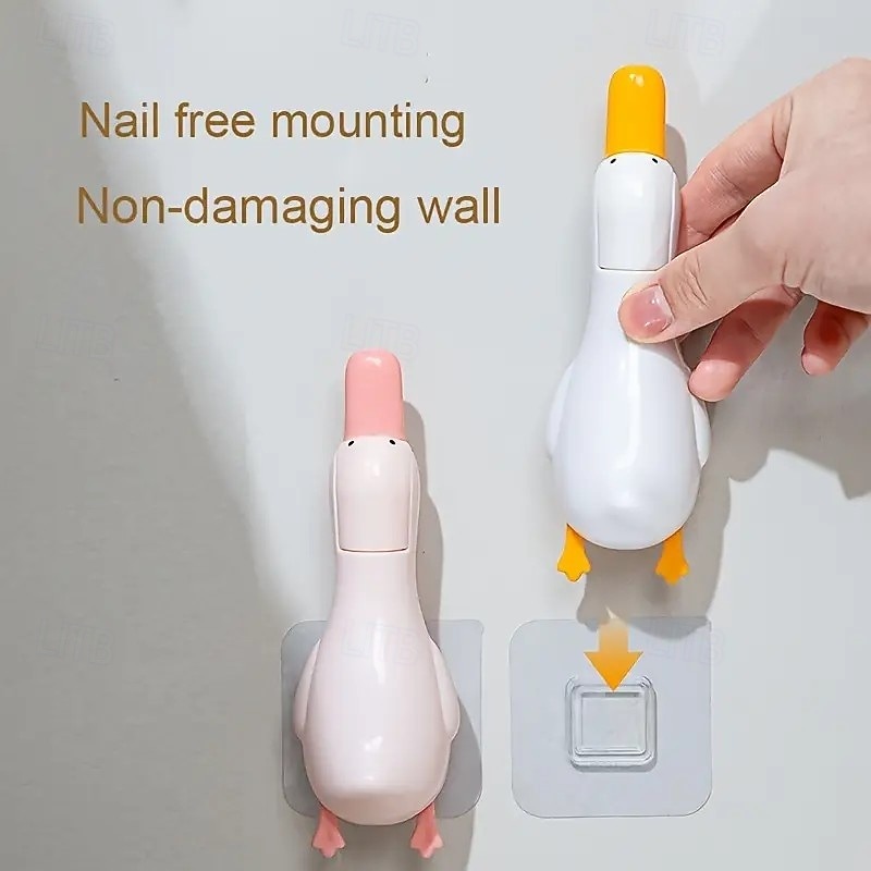 2 Stück Haarfänger in Form einer Cartoon-Ente – wiederverwendbares Abflusssieb aus Kunststoff mit Clip und Klebstoff zur Haarentfernung in Küche, Bad, Terrasse und Toilettenabfluss 2025 - $10.99 –P8