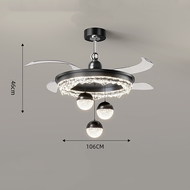 LED-Deckenventilatoren dimmbar mit Fernbedienung 106 cm Deckenleuchte mit Acryl-Lampenschirm Kronleuchter Schlafzimmer Wohnzimmer 2025 - $545.79 –P3